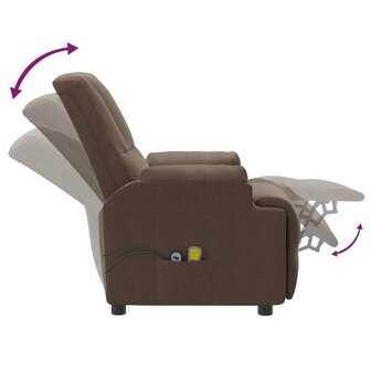 Sta-op-massagestoel kunstsu&egrave;de bruin 9