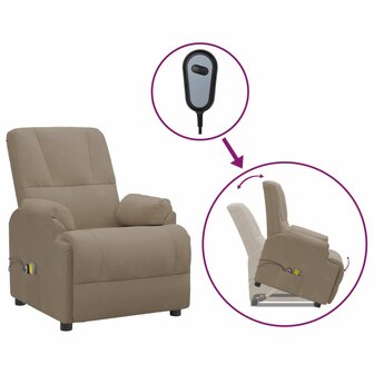 Sta-op-massagestoel kunstsu&egrave;de taupe 2