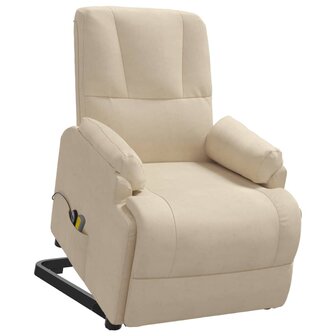 Sta-op-massagestoel kunstsu&egrave;de cr&egrave;mekleurig 3