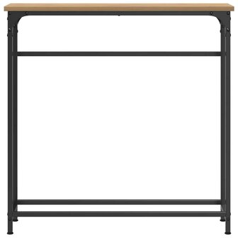 Wandtafel 75x19,5x75 cm bewerkt hout en staal artisanaal eiken 4