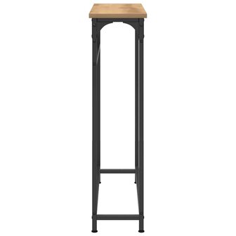 Wandtafel 75x19,5x75 cm bewerkt hout en staal artisanaal eiken 5