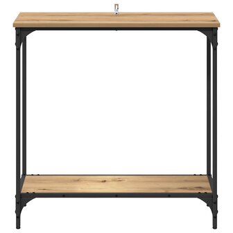 Wandtafel met plank artisanaal eikenkleurig 75 x 30.5 x 75 cm 4