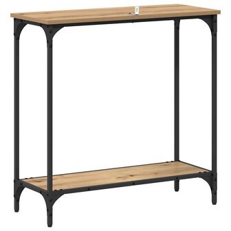 Wandtafel met plank artisanaal eikenkleurig 75 x 30.5 x 75 cm 6