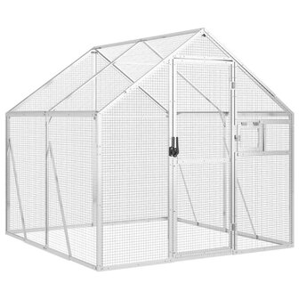 Voli&egrave;re 1,79x2x1,85 m aluminium zilverkleurig 2