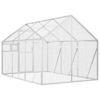 Voli&egrave;re 1,79x3x1,85 m aluminium zilverkleurig 5