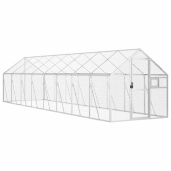 Voli&egrave;re 1,79x8x1,85 m aluminium zilverkleurig 2