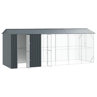 Vogelvoli&egrave;re met Uitbreiding Antraciet 210 x 640 x 247 cm 3