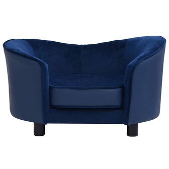 Hondenbank 69x49x40 cm pluche en kunstleer blauw 3