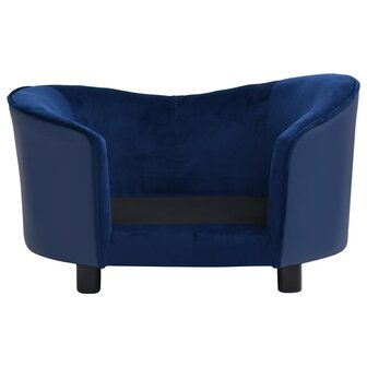 Hondenbank 69x49x40 cm pluche en kunstleer blauw 4