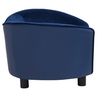 Hondenbank 69x49x40 cm pluche en kunstleer blauw 5