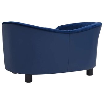 Hondenbank 69x49x40 cm pluche en kunstleer blauw 6