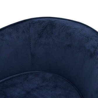 Hondenbank 69x49x40 cm pluche en kunstleer blauw 7