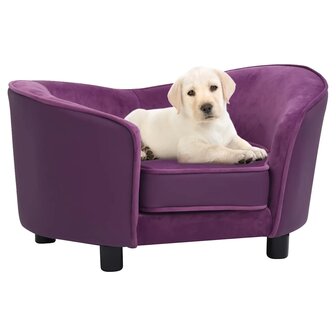 Hondenbank 69x49x40 cm pluche en kunstleer bordeauxrood 1