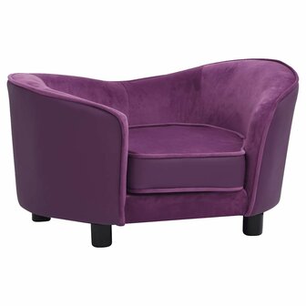 Hondenbank 69x49x40 cm pluche en kunstleer bordeauxrood 2