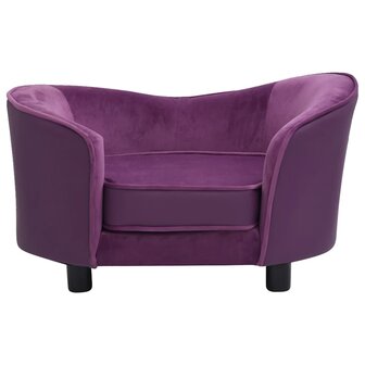 Hondenbank 69x49x40 cm pluche en kunstleer bordeauxrood 3