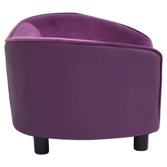 Hondenbank 69x49x40 cm pluche en kunstleer bordeauxrood 5