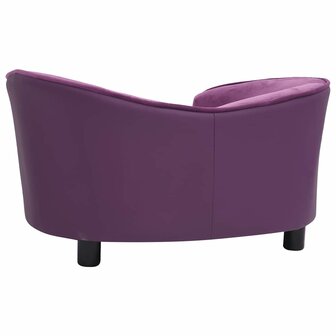 Hondenbank 69x49x40 cm pluche en kunstleer bordeauxrood 6