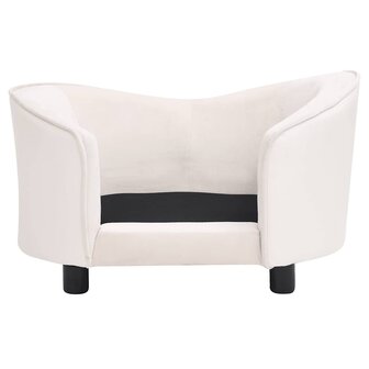 Hondenbank 69x49x40 cm pluche en kunstleer cr&egrave;mekleurig 4