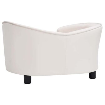 Hondenbank 69x49x40 cm pluche en kunstleer cr&egrave;mekleurig 6