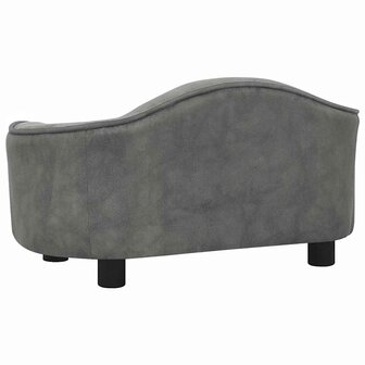 Hondenbank 67x47x36 cm pluche grijs 5