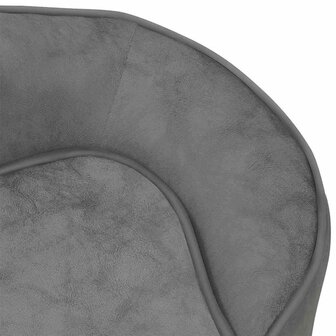 Hondenbank 67x47x36 cm pluche grijs 6