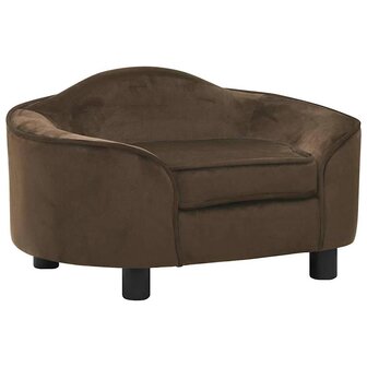 Hondenbank 67x47x36 cm pluche bruin 1