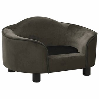 Hondenbank 67x47x36 cm pluche donkergrijs 3