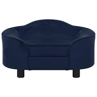 Hondenbank 67x47x36 cm pluche blauw 2