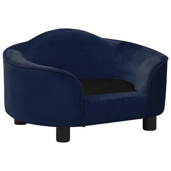 Hondenbank 67x47x36 cm pluche blauw 3