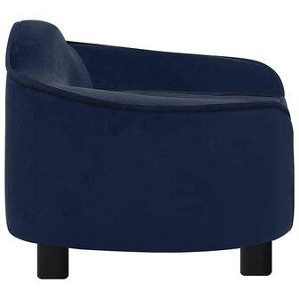 Hondenbank 67x47x36 cm pluche blauw 4