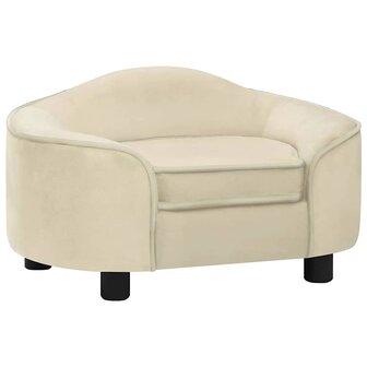 Hondenbank 67x47x36 cm pluche cr&egrave;mekleurig 1