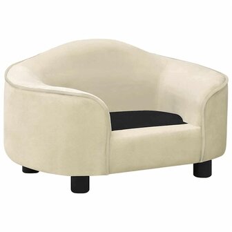 Hondenbank 67x47x36 cm pluche cr&egrave;mekleurig 2
