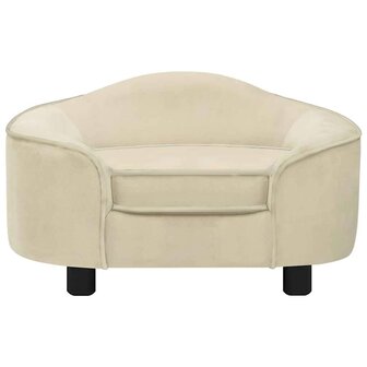 Hondenbank 67x47x36 cm pluche cr&egrave;mekleurig 3