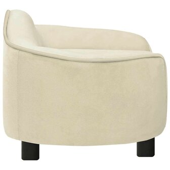 Hondenbank 67x47x36 cm pluche cr&egrave;mekleurig 4
