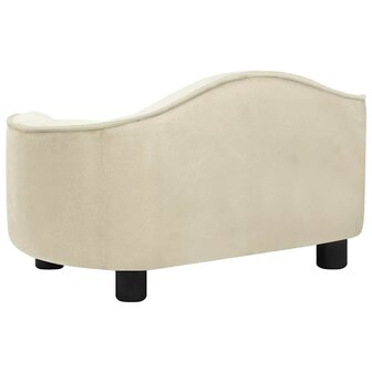 Hondenbank 67x47x36 cm pluche cr&egrave;mekleurig 5