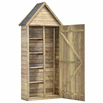 Tuinschuur met deur 69,5x32x178 cm ge&iuml;mpregneerd grenenhout 3