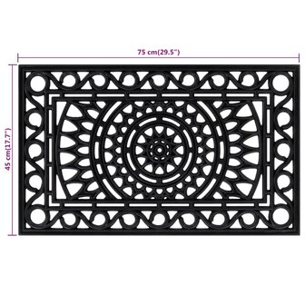 Deurmat rechthoekig 45x75 cm rubber 5