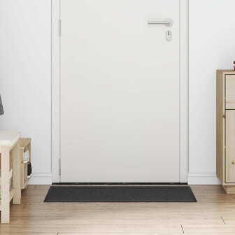 Deurmat Striped Zwart en Grijs 60 x 90 cm Polypropyleen, PVC 1
