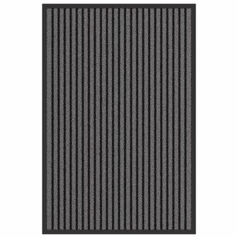 Deurmat Striped Zwart en Grijs 60 x 90 cm Polypropyleen, PVC 2
