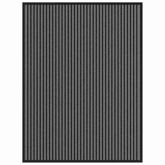 Deurmat Striped Zwart en Grijs 80 x 120 cm Polypropyleen, PVC 2