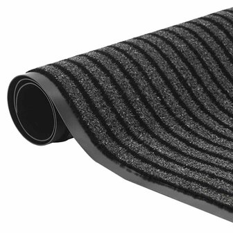 Deurmat Striped Zwart en Grijs 80 x 120 cm Polypropyleen, PVC 3