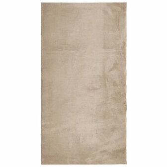 Vloerkleed HUARTE laagpolig zacht wasbaar 60x110 cm zandkleurig 2