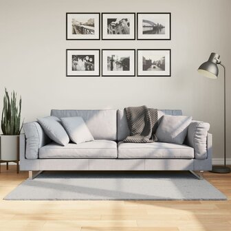 Vloerkleed HUARTE laagpolig zacht wasbaar 80x150 cm grijs 1
