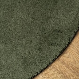 Vloerkleed HUARTE laagpolig zacht wasbaar &Oslash; 80 cm bosgroen 4