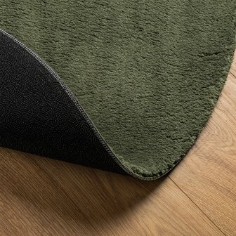Vloerkleed HUARTE laagpolig zacht wasbaar &Oslash; 80 cm bosgroen 5