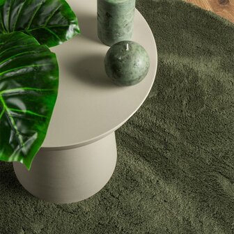Vloerkleed HUARTE laagpolig zacht wasbaar &Oslash; 80 cm bosgroen 7