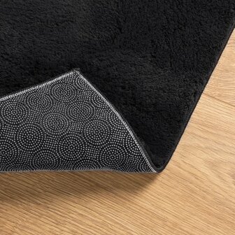 Vloerkleed HUARTE laagpolig zacht wasbaar 80x150 cm zwart 5