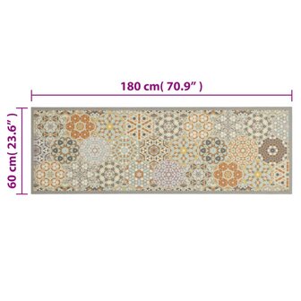 Keukenmat wasbaar zeshoekpastelprint 60x180 cm fluweel 5