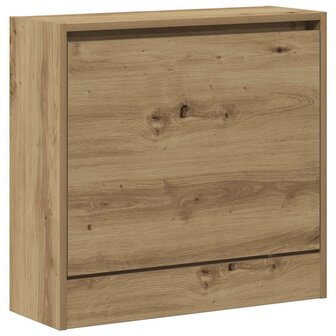 Schoenenkast met opslag artisanaal eikenkleurig 60 x 21 x 57 cm 2