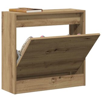 Schoenenkast met opslag artisanaal eikenkleurig 60 x 21 x 57 cm 3